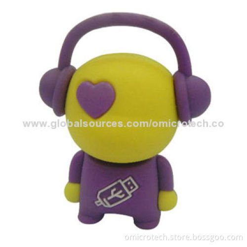 8GB Cartoon Music Man USB Flash Drive with High-speed for Apple's Mac and PCs, No Driver Required